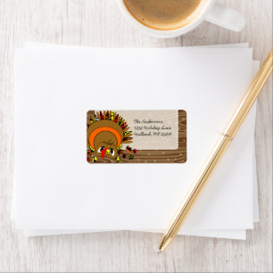 Vntage Font Thanksgiving Greeting Antique Postcard Label