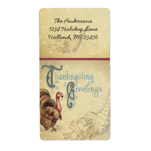 Vntage Turquie Thanksgiving Greetins Antique Polic