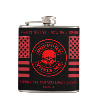 VNVLV MC Worldwide Support Vinyl Wrapped Flask