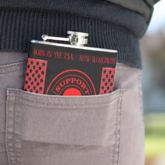 VNVLV MC Worldwide Support Vinyl Wrapped Flask