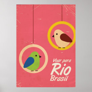 Voar para Rio, affiche de voyage au Brésil.