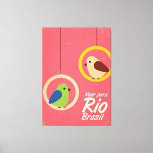 Voar para Rio, Brasil travel poster. Canvas Print