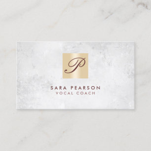 Vocal Coach Singing Lessons Gold Monogram Business Card