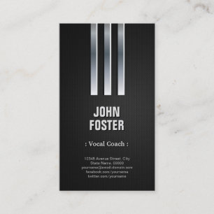 Vocal Coach - Steel Metal Look Business Card