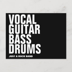 vocal, guitar, bass, drums... rock postcard