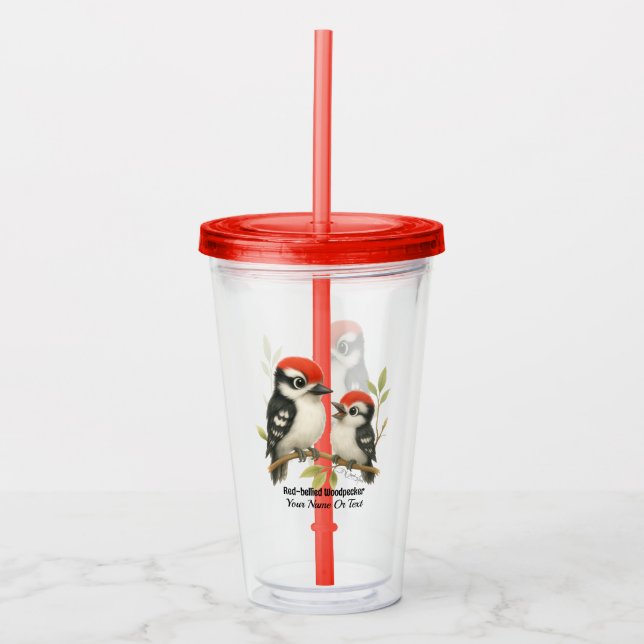 Vocal Red-bellied Woodpecker Acrylic Tumbler (Front)