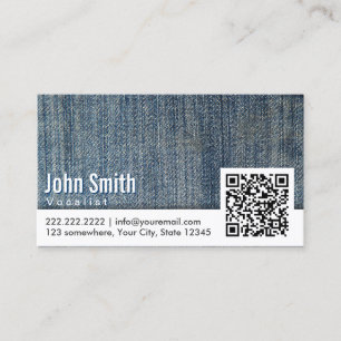Vocalist Blue Jeans QR Code Business Card