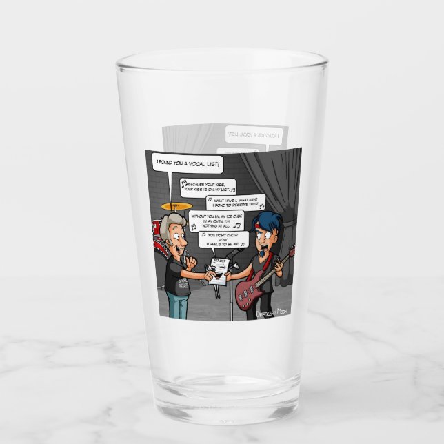 Vocalist Music Humour Funny Pun Drinking Glass (Front)