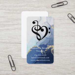 Vocalist Singer Musical Clef Logo Black White Business Card