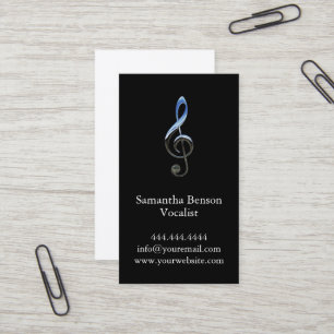 Vocalist Singer Musical Clef Logo Business Card