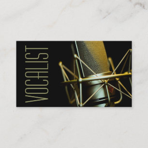 Vocalist, Singer, Performer, Music, Lessons Mic Business Card