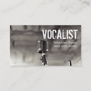Vocalist, Singer, Performer, Music, Lessons Mic Business Card