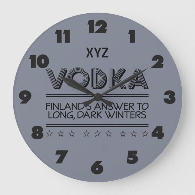 VODKA custom colour wall clock (Front)