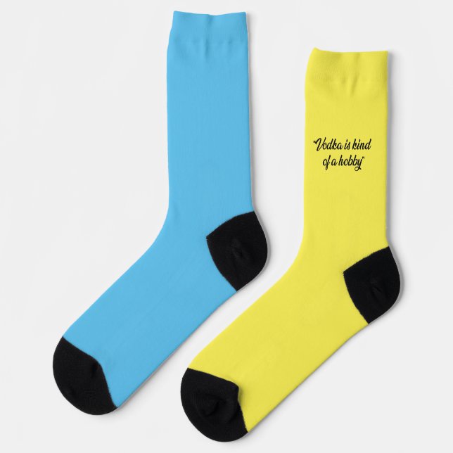 Vodka is & Whiskey is mismatched socks (Left)