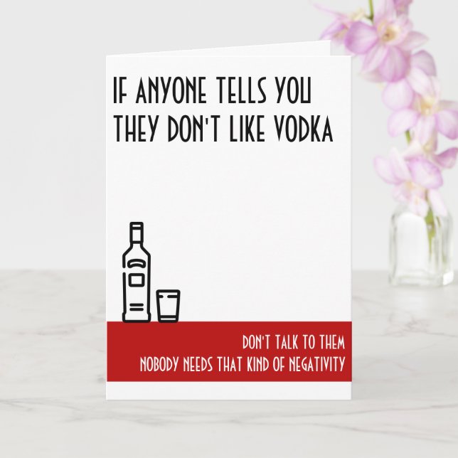 Vodka Lover's Standard Red Birthday Card (Orchid)