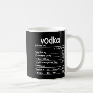 Vodka Nutrition Facts Thanksgiving Funny Drinking  Coffee Mug