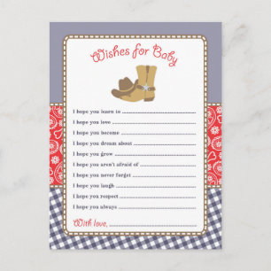 Voeux Baby shower Cowboy pour carte bébé