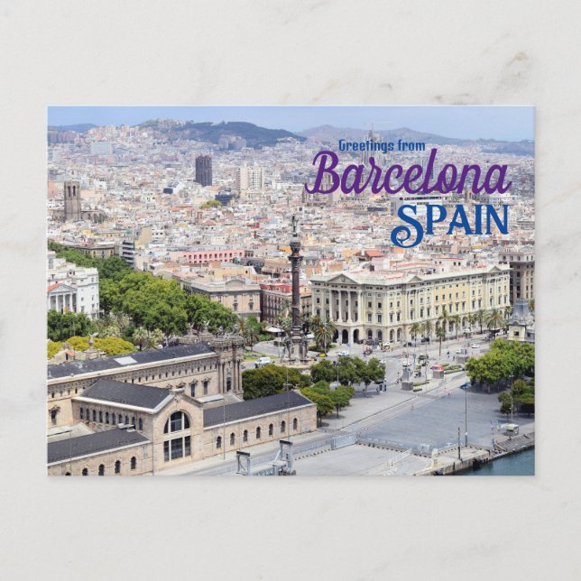Voeux de Barcelone Espagne Carte postale (Devant)