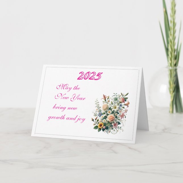 Voeux de floraison pour la carte de voeux pliée 20 (Devant)