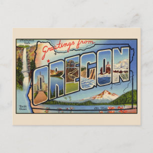 Voeux de l'Oregon Grande Lettre carte postale