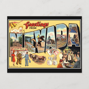 Voeux de Nevada Vintage Carte postale