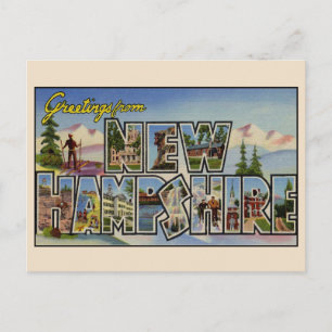 Voeux de New Hampshire Grande Lettre Carte postale