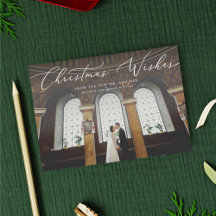 voeux de Noël à nouveau marié Carte photo de vacan