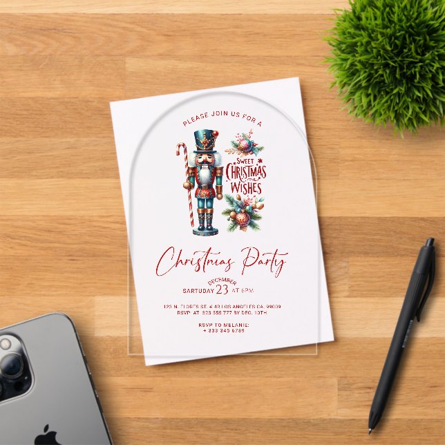 Vœux de Noël doux Invitation à la fête de Casse-No (Insitu (Carte d'invitation))