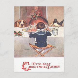 Voeux de Noël Vintage 1906 Carte postale de Noël