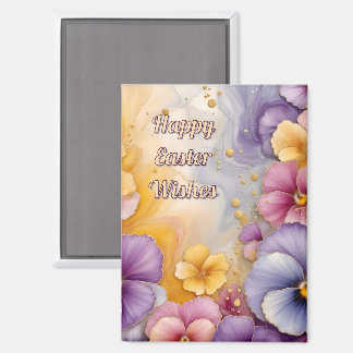 ~ VOEUX DE PAQUES ~ Fleurs ~  Magnet