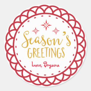 VOEUX DE SAISON Autocollant de Noël