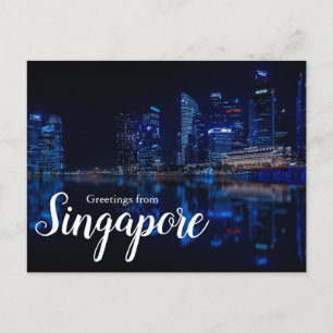 Voeux de Singapour Pittoresque City Carte postale