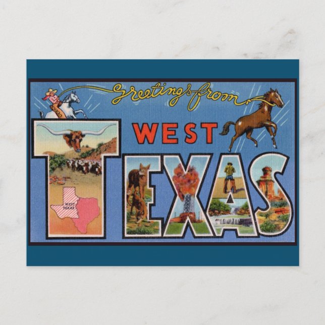 Voeux de West Texas Travel Carte postale (Devant)