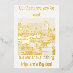 Vœux En Aluminium Carte à plat "Voyage de pêche annuel pour petite e