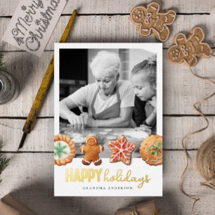 Vœux En Aluminium Carte de cuisson de biscuits pour les fêtes de fin