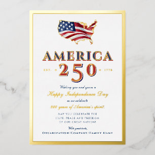 Vœux En Aluminium Carte de la carte du Semiquincentenaire America 25