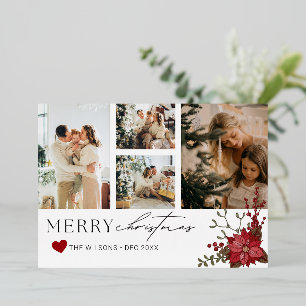 Vœux En Aluminium Carte de Noël Élégante et Personnalisée avec Poins
