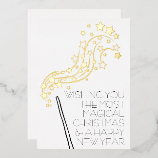 Vœux En Aluminium Carte de Noël magique avec Gold Foil