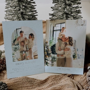 Vœux En Aluminium Carte de Noël minimaliste de la famille de photos 