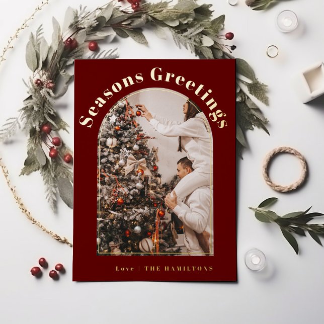 Vœux En Aluminium Carte de Noël Retro Foil | carte Joyeuses Fêtes (Créateur téléchargé)