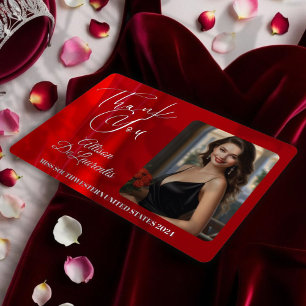 Vœux En Aluminium Carte de remerciement Ruby Shine Foil pour concour