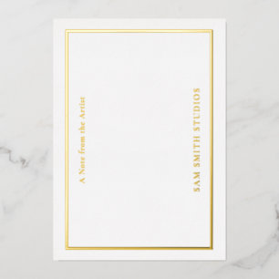Vœux En Aluminium Carte de remerciements d'artiste Gold Foil personn