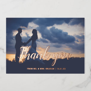 Vœux En Aluminium carte de remerciements mariage de feuille d'or ros