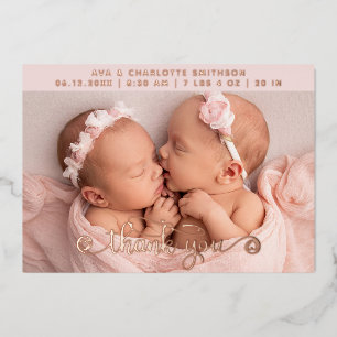 Vœux En Aluminium Carte Faire-part de naissance personnalisée Merci
