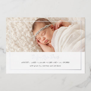 Vœux En Aluminium Carte Faire-part de naissance Shimmer 3 Photo Real