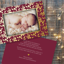 Carte photo Foil Faire-part de naissance