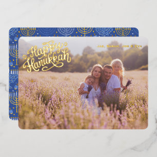Vœux En Aluminium Carte traditionnelle de Hanukkah une photo à motif
