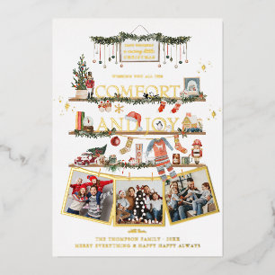 Vœux En Aluminium Confort & Joie Carte de Noël avec photo