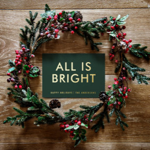 Vœux En Aluminium feuil élégant non photo feuil moderne carte de séj