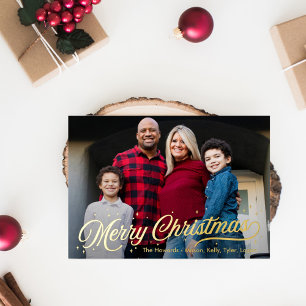 Vœux En Aluminium Joyeux Carte photo de Noël à la lueur intemporelle